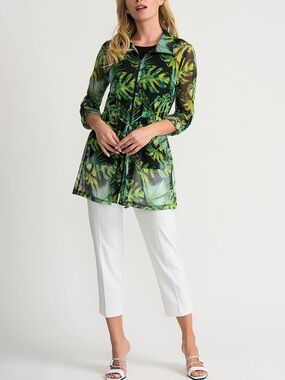 47 Joseph Ribkoff Tropical Print Sheer Jacket